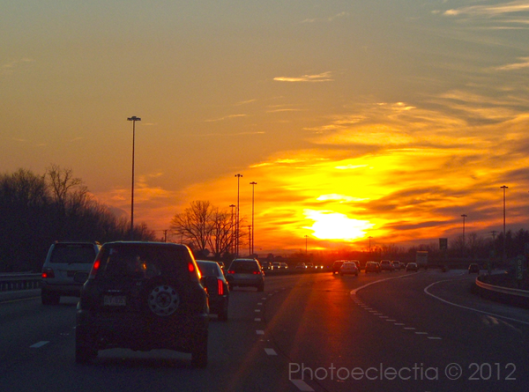 Sunset on PA Turnpike
